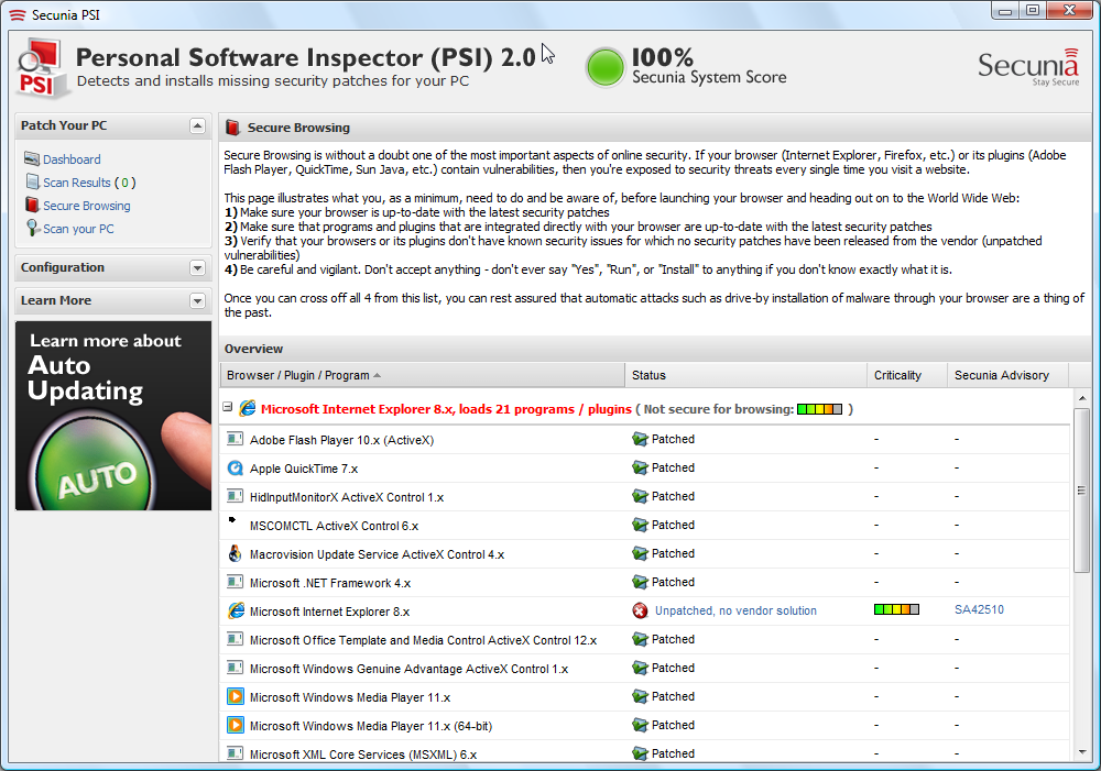 PSI 2.0 - Secure Browsing